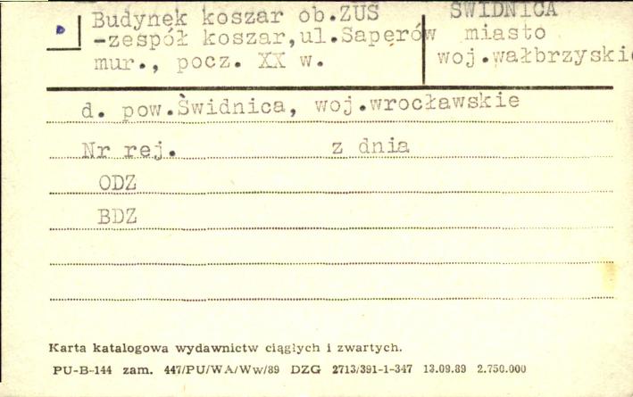 budynek koszar, ob. ZUS - zespół koszar, skan 1