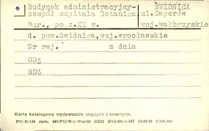 budynek adminitracyjny - zespół szpitala Betanica, skan 1