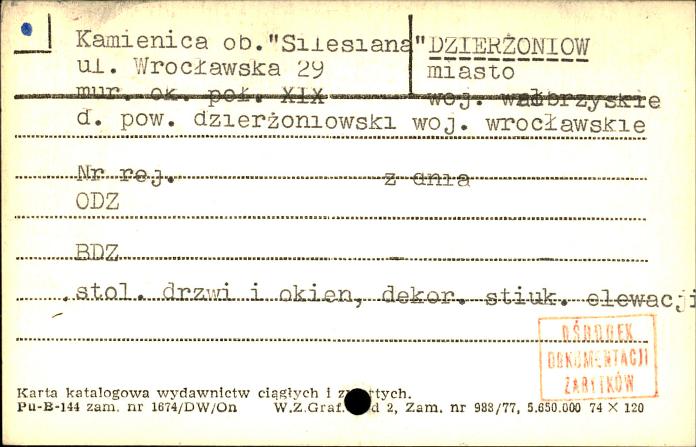 kamienica, ob. Silesiana, skan 1