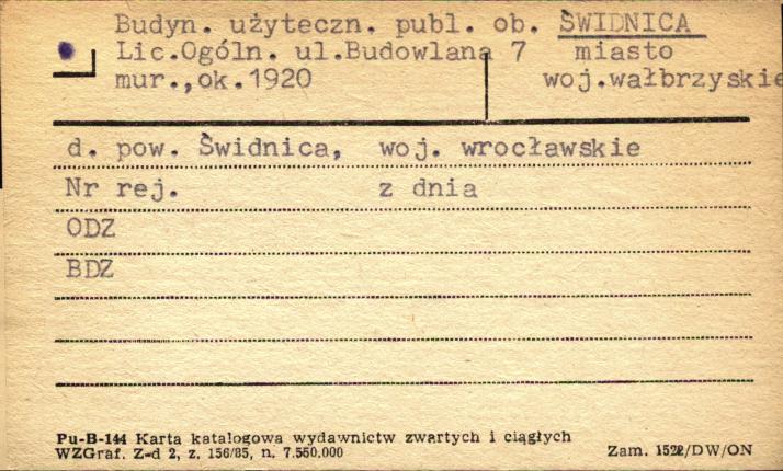 budynek użyteczności publicznej ob. liceum ogólnokształcące, skan 1
