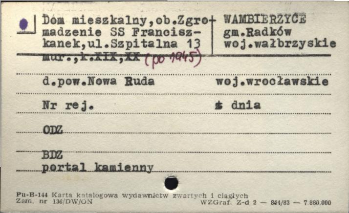 dom mieszkalny, ob. Zgromadzenie SS Franciszkanek, skan 1