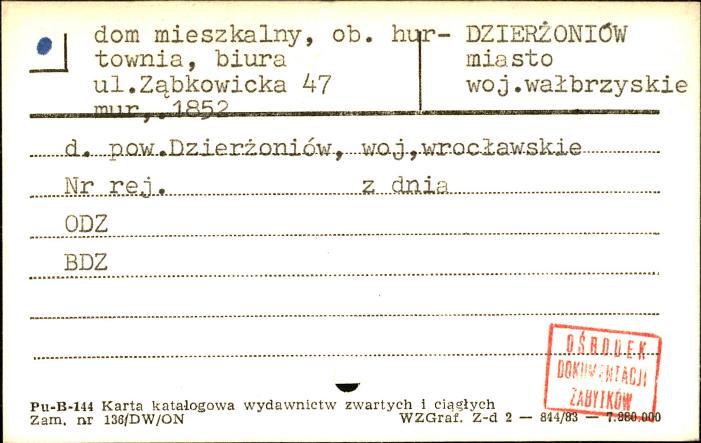 dom mieszkalny, ob. hurtownia, biura, skan 1