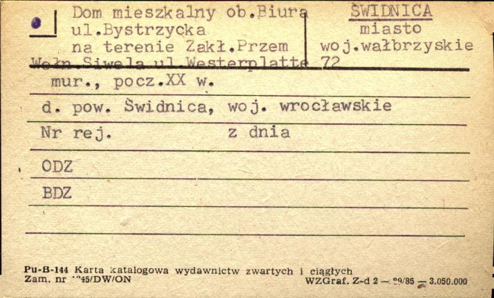 dom mieszkalny ob. biura na terenie zakł. przem. wełn. Siwela, skan 1