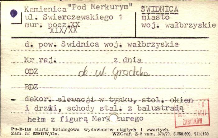 kamienica Pod Merkurym, skan 1