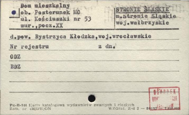 dom mieszkalny, ob. posterunek MO, skan 1