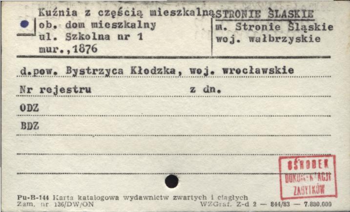 kuźnia z częścią mieszkalną, ob. dom mieszkalny, skan 1