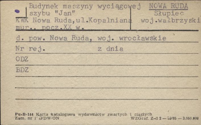 budynek maszyny wyciągowej szybu Jan, skan 1