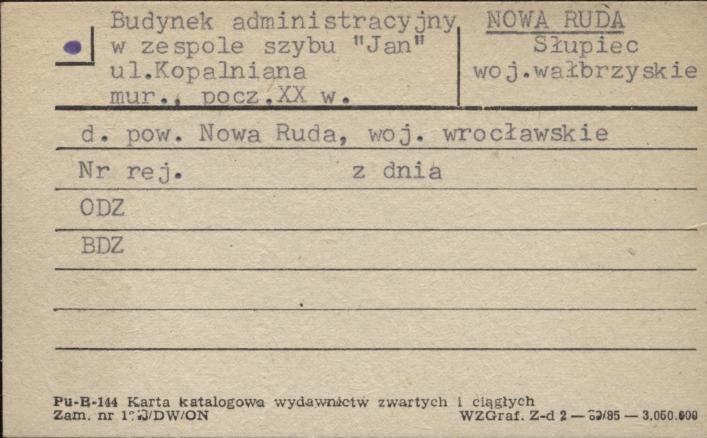 budynek administracyjny w zespole szybu Jan, skan 1