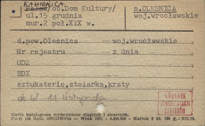 kamienica (ob. Dom Kultury), skan 1
