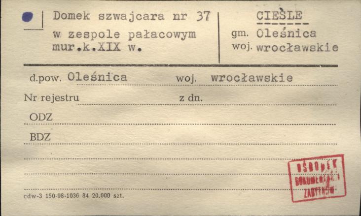 domek szwajcara w zespole pałacowym, skan 1
