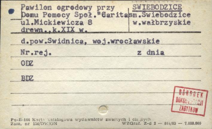 pawilon ogrodowy przy Domu Pomocy Społecznej Caritas, skan 1