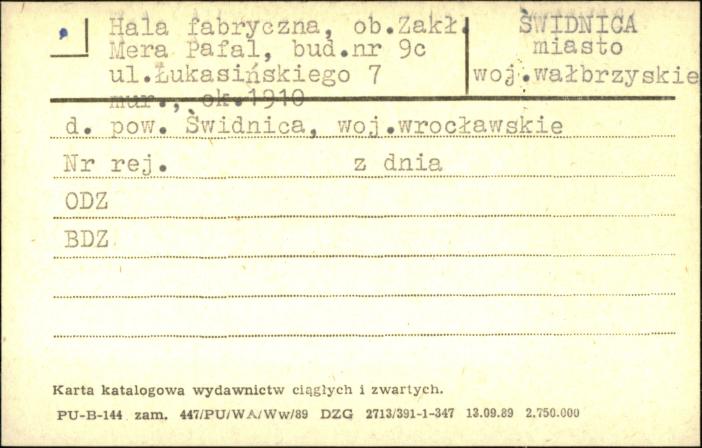 hala fabryczna, ob. Zakł. Mera Pafal, skan 1