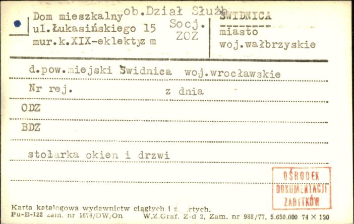 dom mieszkalny, ob. Dział Służb Socj. zakład opieki zdrowotnej, skan 1