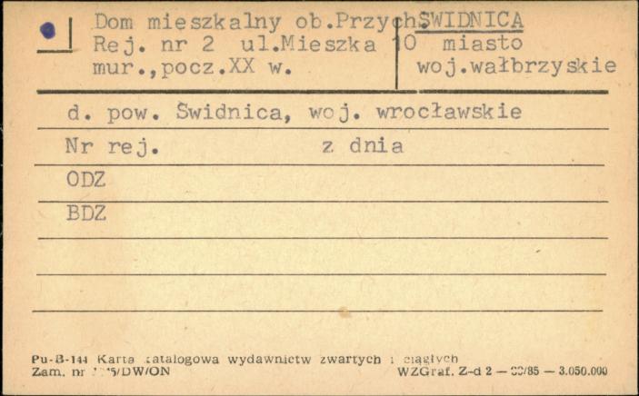 dom mieszkalny, ob. Przych. Rej. nr 2, skan 1