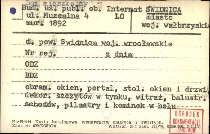 dom mieszkalny - budynek użyteczności publicznej, ob. Internat L.O., skan 1