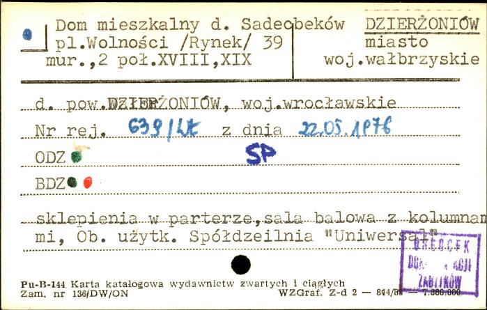 dom mieszkalny d. Sadecbeków, skan 1