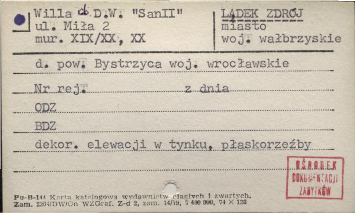 willa ob.. D. W. San II, skan 1