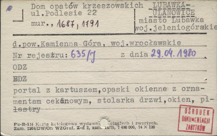 dom opatów krzeszowskich, skan 1