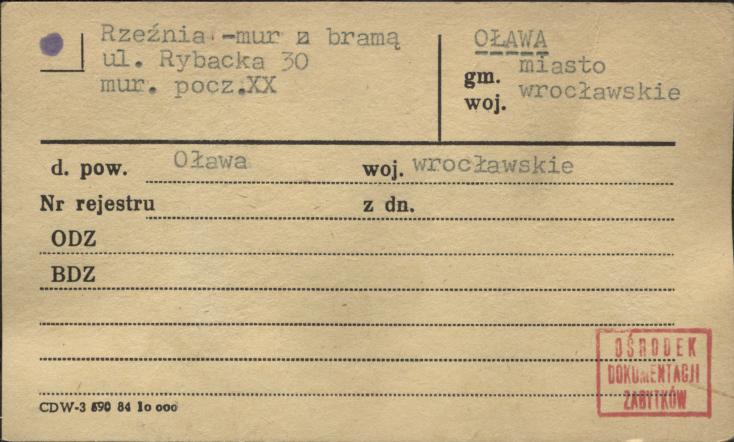 rzeźnia - mur z bramą, skan 1