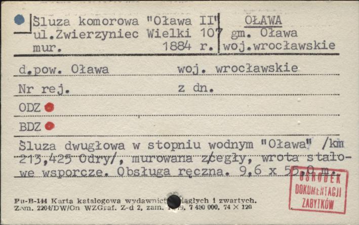 śluza komorowa Oława II, skan 1