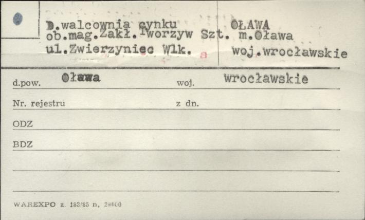 walcownia cynku, ob. mag. zakł. tworzyw. szt., skan 1