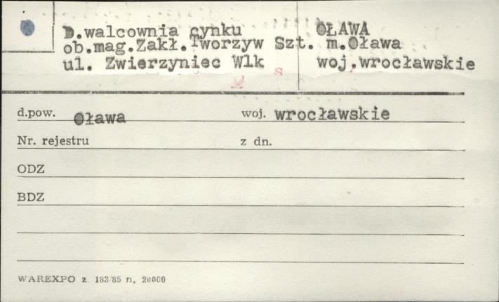 walcownia cynku, ob. mag. zakł. tworzyw szt., skan 1