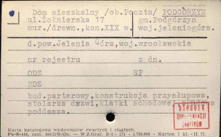 dom mieszkalny, ob. poczta, skan 1