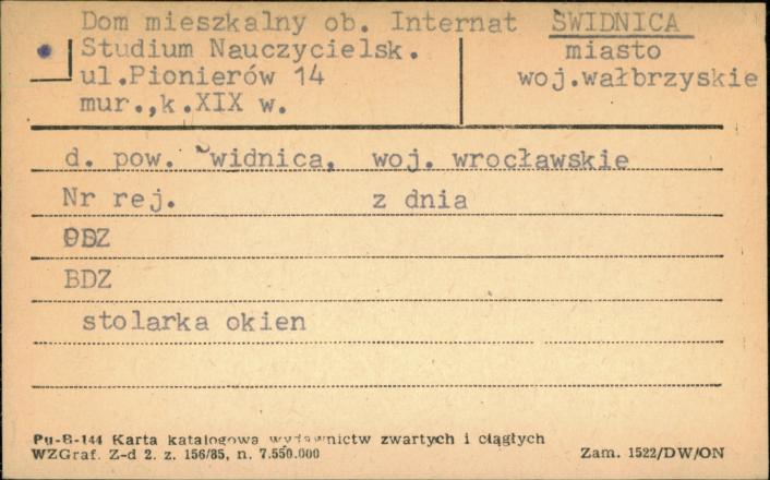 dom mieszkalny, ob. Internat Studium Nauczycielskiego, skan 1