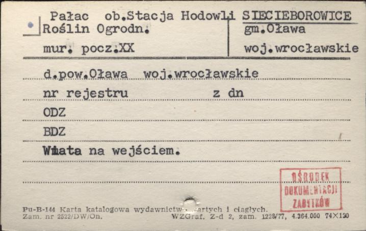 pałac ob. Stacja Hodowli Roślin Ogrodn., skan 1