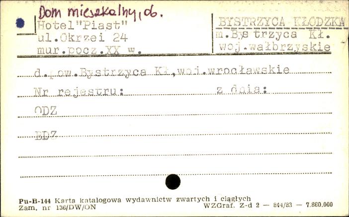 dom mieszkalny, ob. Hotel Piast, skan 1