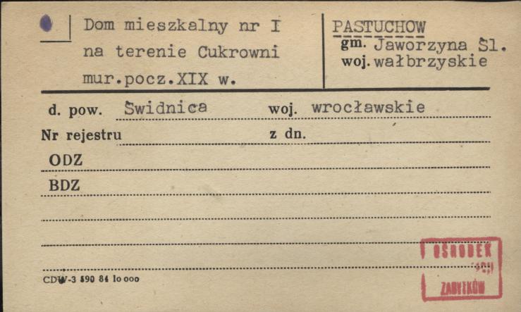dom mieszkalny nr I na terenie cukrowni, skan 1