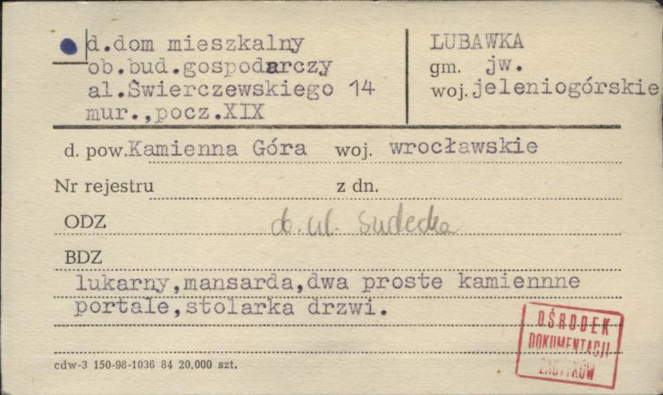 dom mieszkalny, ob. budynek gospodarczy, skan 1