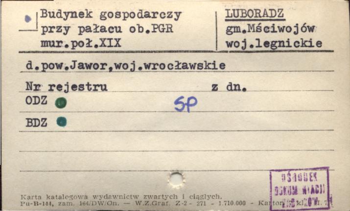 budynek gospodarczy przy pałacu, ob. PGR, skan 1
