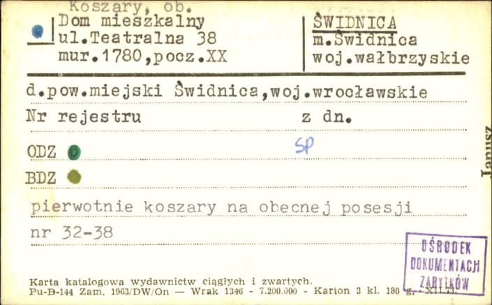 koszary, ob. dom mieszkalny, skan 1
