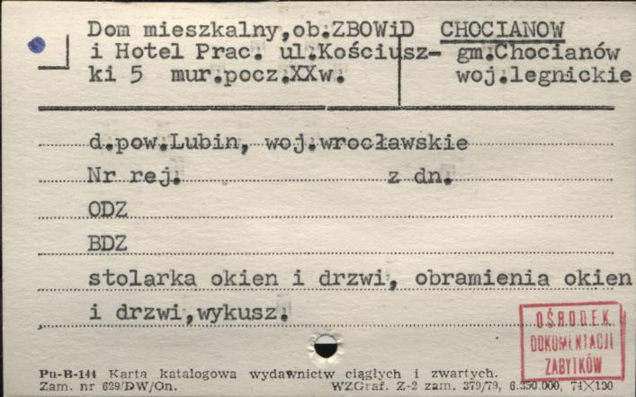 dom mieszkalny ob. ZBOWiD i Hotel Prac., skan 1