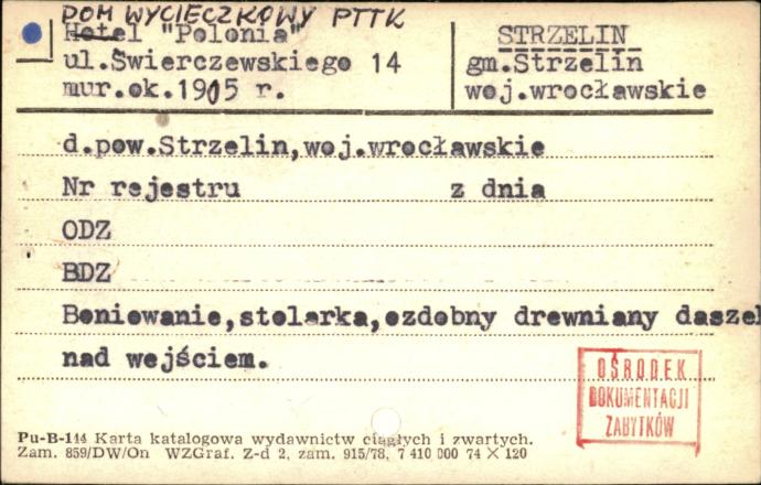dom wycieczkowy PTTK Polonia, skan 1