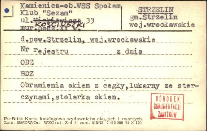kamienica - ob. WSS Społem Klub Sezam, skan 1