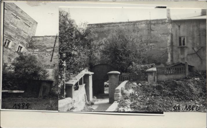 ściana kurtynowa zach. przy płn. dziedzińcu zesp. pałac.-zachodnia., skan 3