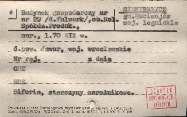 budynek gospodarczy - folwark, ob. Rol. Spółdz. Produk., skan 1