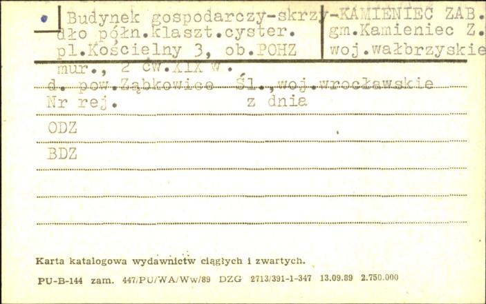 budynek gospodarczy - skrzydło półn. klaszt. cyster., ob. POHZ, skan 1