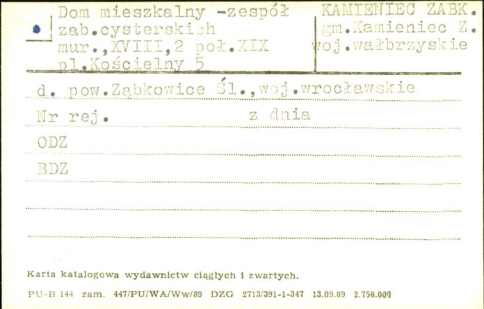 dom mieszkalny - zespół zab. cysterskich, skan 1