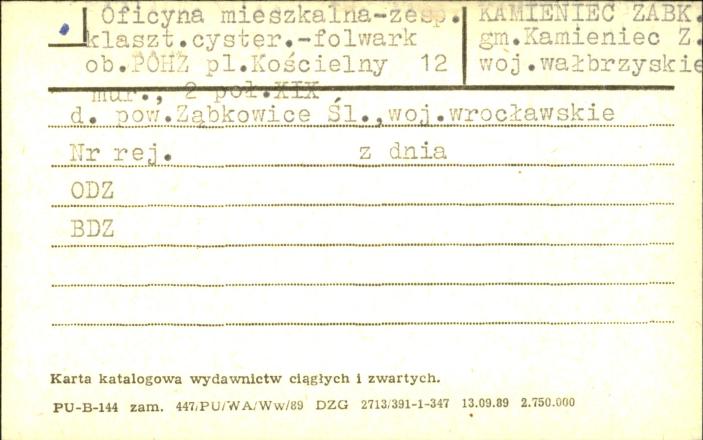 oficyna mieszkalna - zespół folwarczny cystersów, ob. POHZ, skan 1