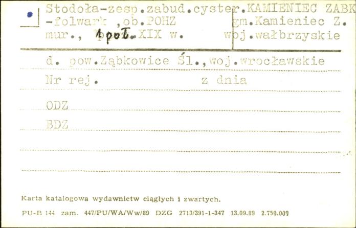 stodoła - zespół folwarku cysterskiego, ob. POHZ, skan 1