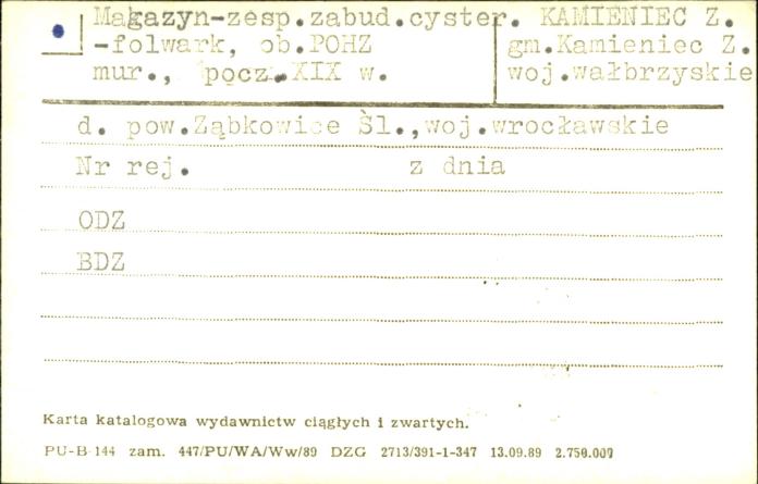 magazyn - zespół folwark cysterskiego, ob. POHZ, skan 1