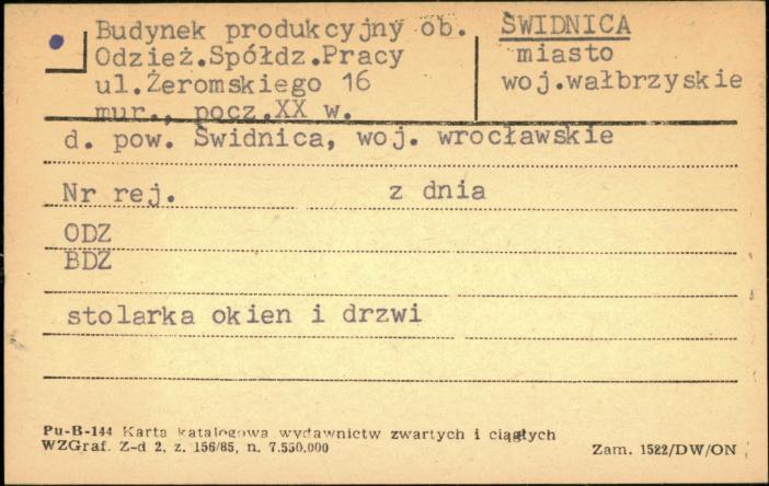 budynek produkcyjny, ob. Odzież. Spółdz. Pracy, skan 1