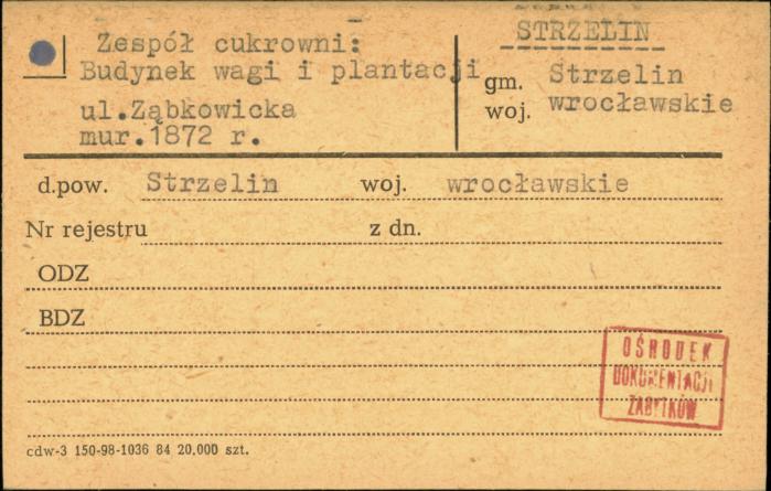 zespół cukrowni - budynek wagi i plantacji, skan 1