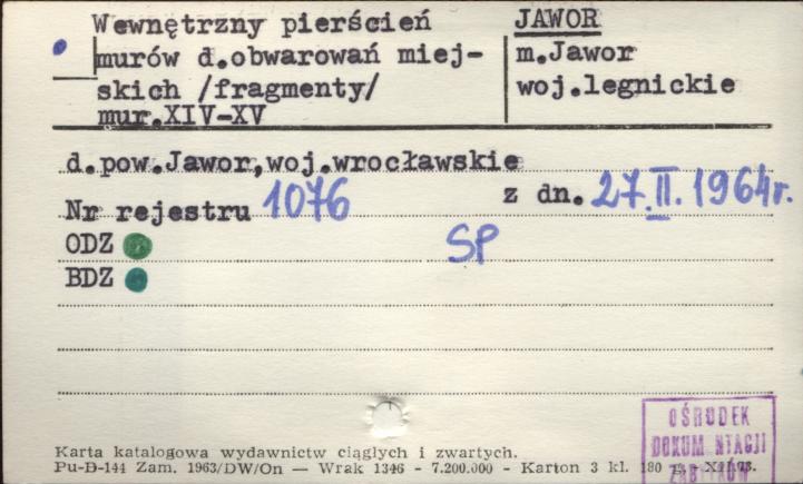 wewnętrzny pierścień murów, d. obwarowań miejskich (fragmenty), skan 1