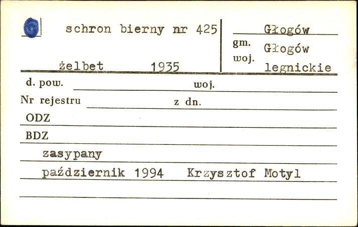 schron bierny nr 425, skan 1