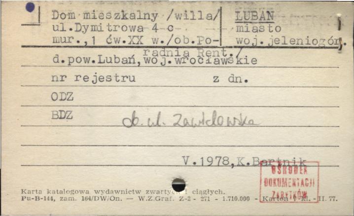 dom mieszkalny (willa, ob. Poradnia Rent.), skan 1