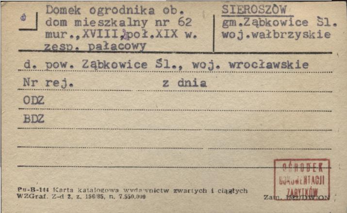 domek ogrodnika, ob. dom mieszkalny, skan 1